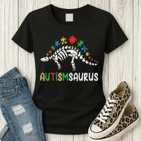 Autismsaurus Dinosaur Autism Awareness Women's T-Shirt thumb 3