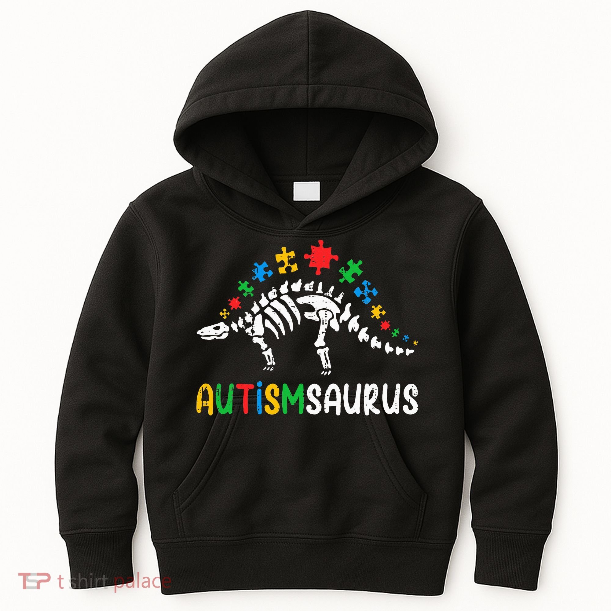 Autismsaurus Dinosaur Autism Awareness Kids Hoodie