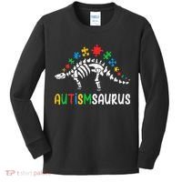Autismsaurus Dinosaur Autism Awareness Kids Long Sleeve Shirt thumb 0