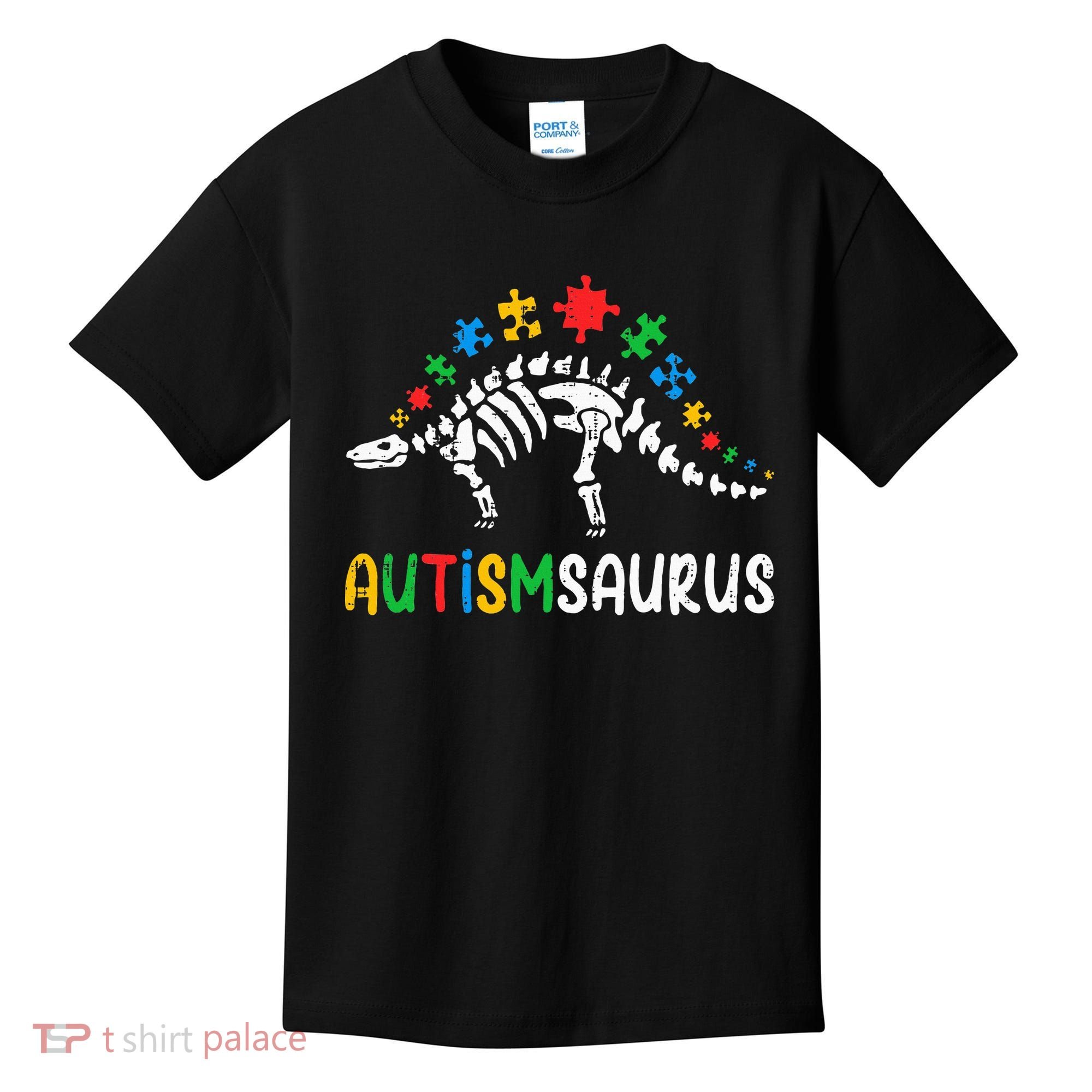 Autismsaurus Dinosaur Autism Awareness Kids T-Shirt
