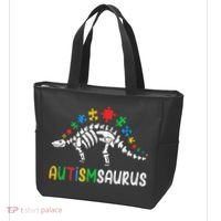 Autismsaurus Dinosaur Autism Awareness Tote Bag thumb 3