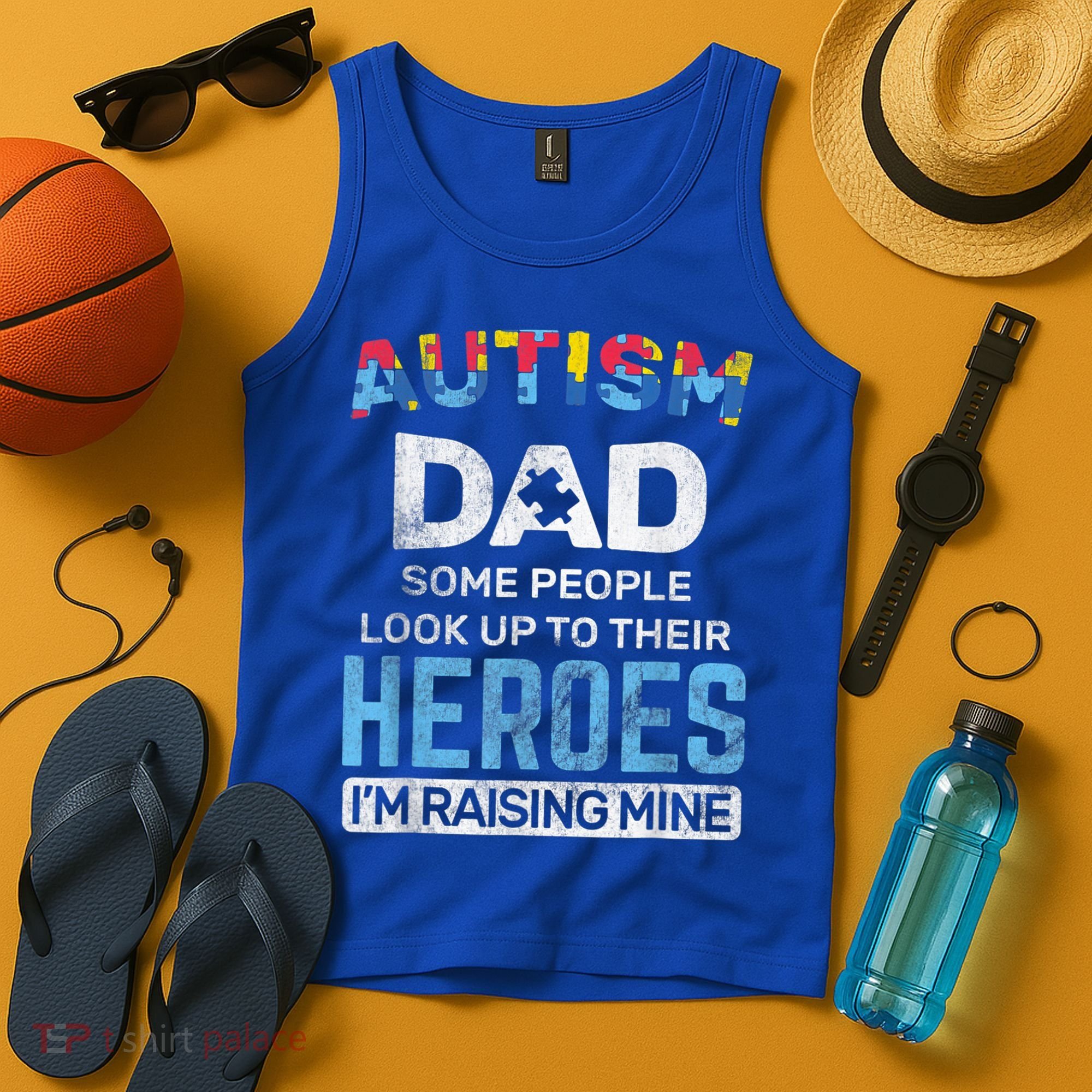 Autism Dad Autism Awareness Autistic Spectrum ASD Tank Top