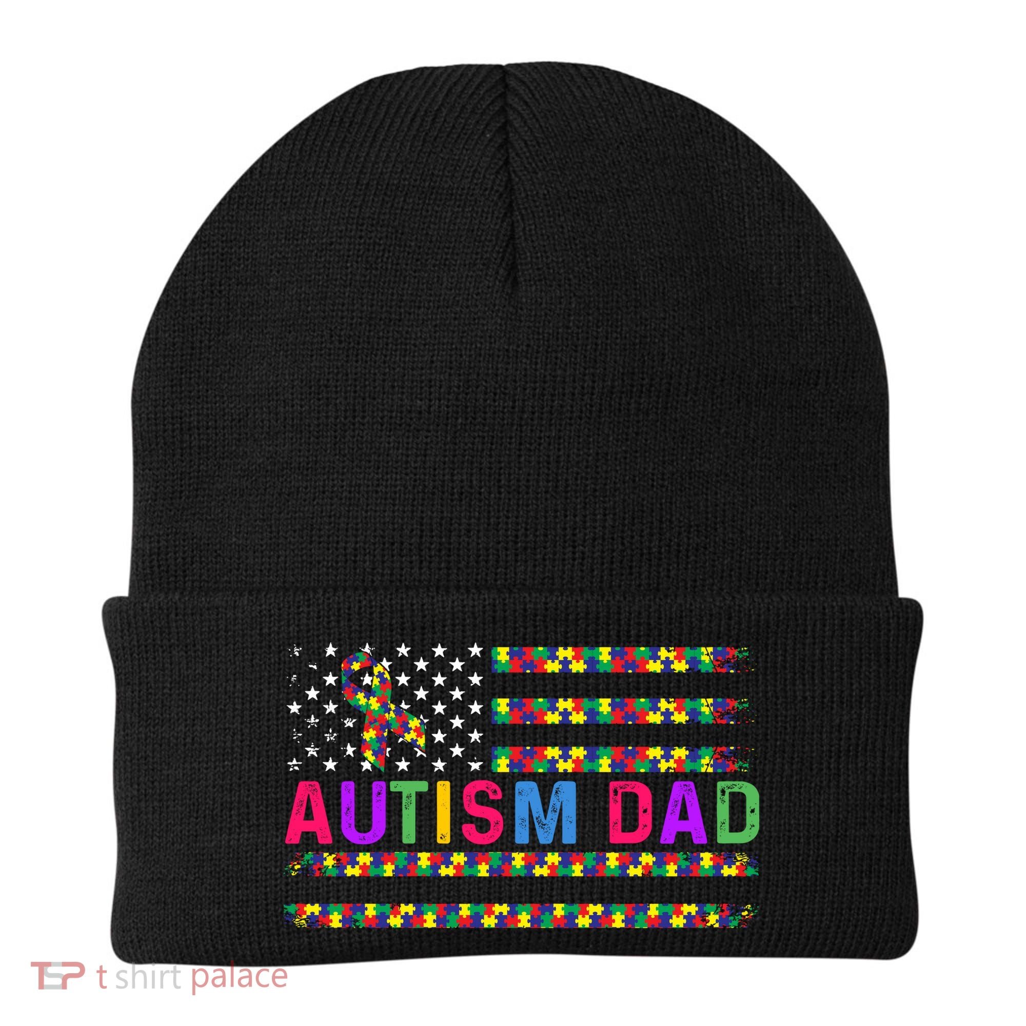 Autism Dad Autistic Child Father's Day Slogan Beanie