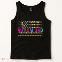 Autism Dad Autistic Child Father's Day Slogan Tank Top thumb 2