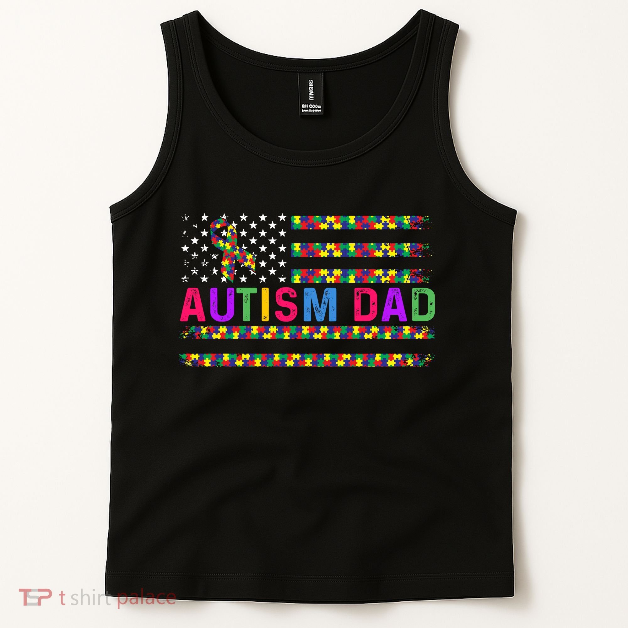 Autism Dad Autistic Child Father's Day Slogan Tank Top