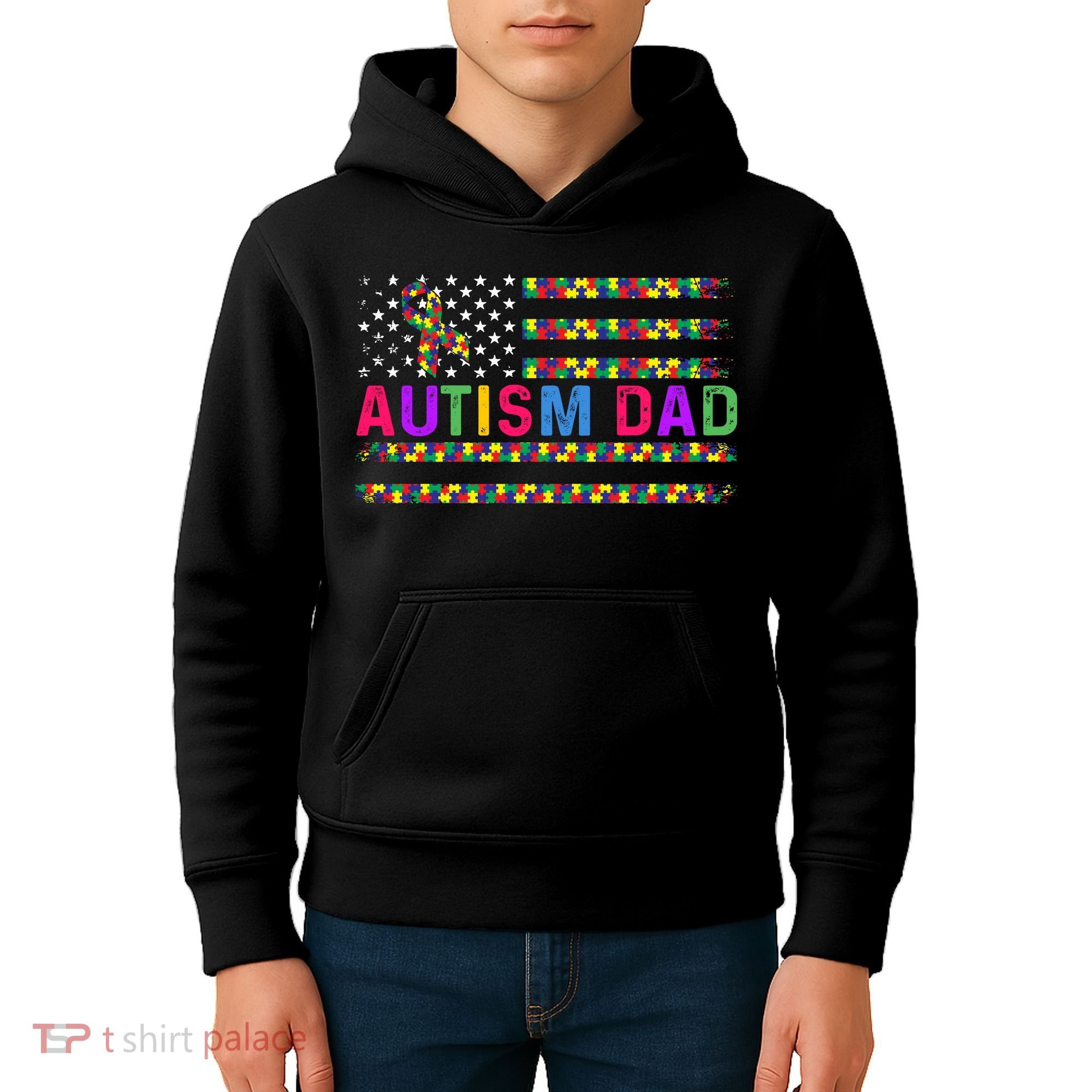 Autism Dad Autistic Child Father's Day Slogan Kids Hoodie