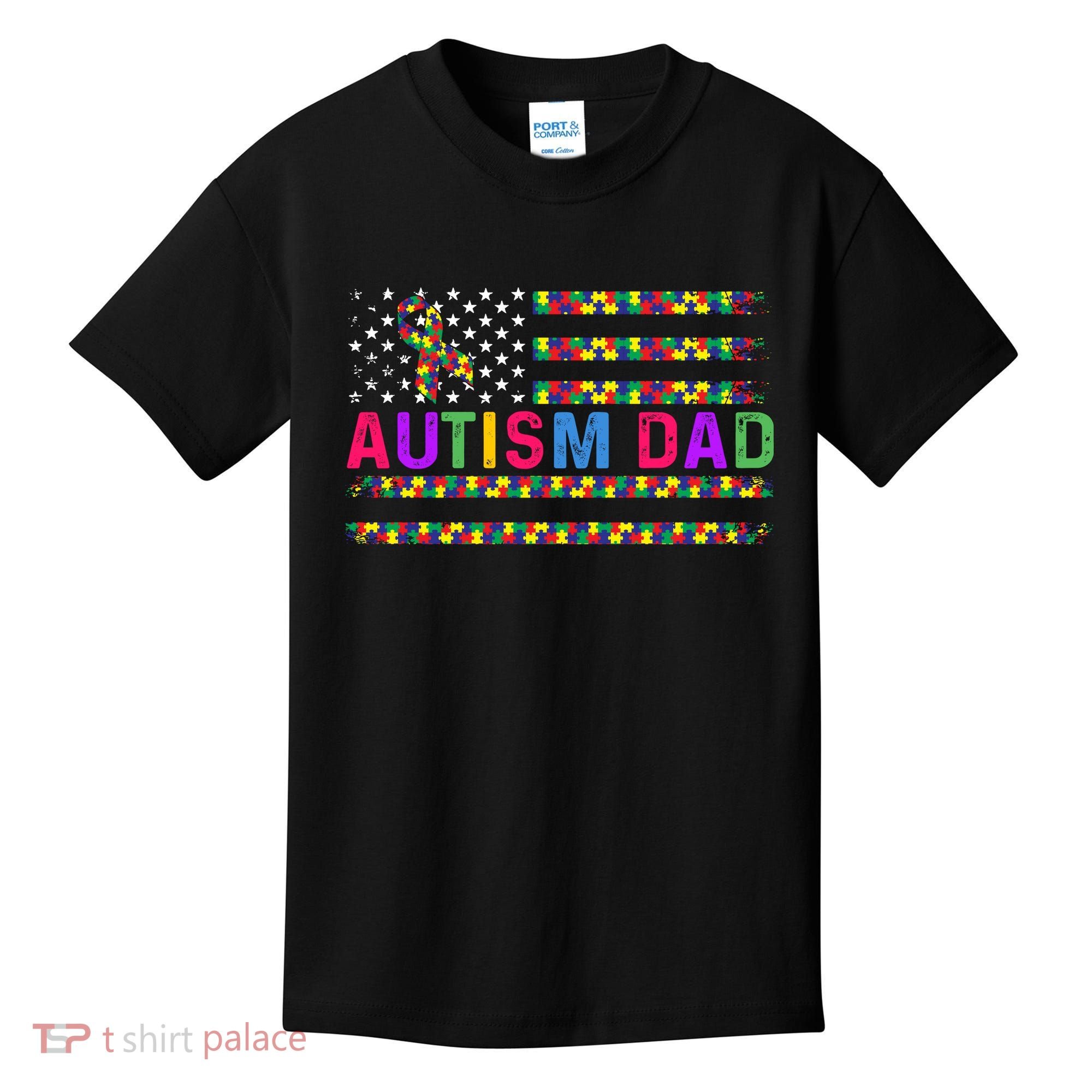 Autism Dad Autistic Child Father's Day Slogan Kids T-Shirt