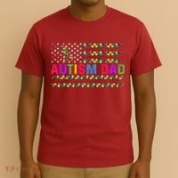 Autism Dad Autistic Child Father's Day Slogan T-Shirt thumb 3
