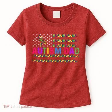 Autism Dad Autistic Child Father's Day Slogan Women's T-Shirt
