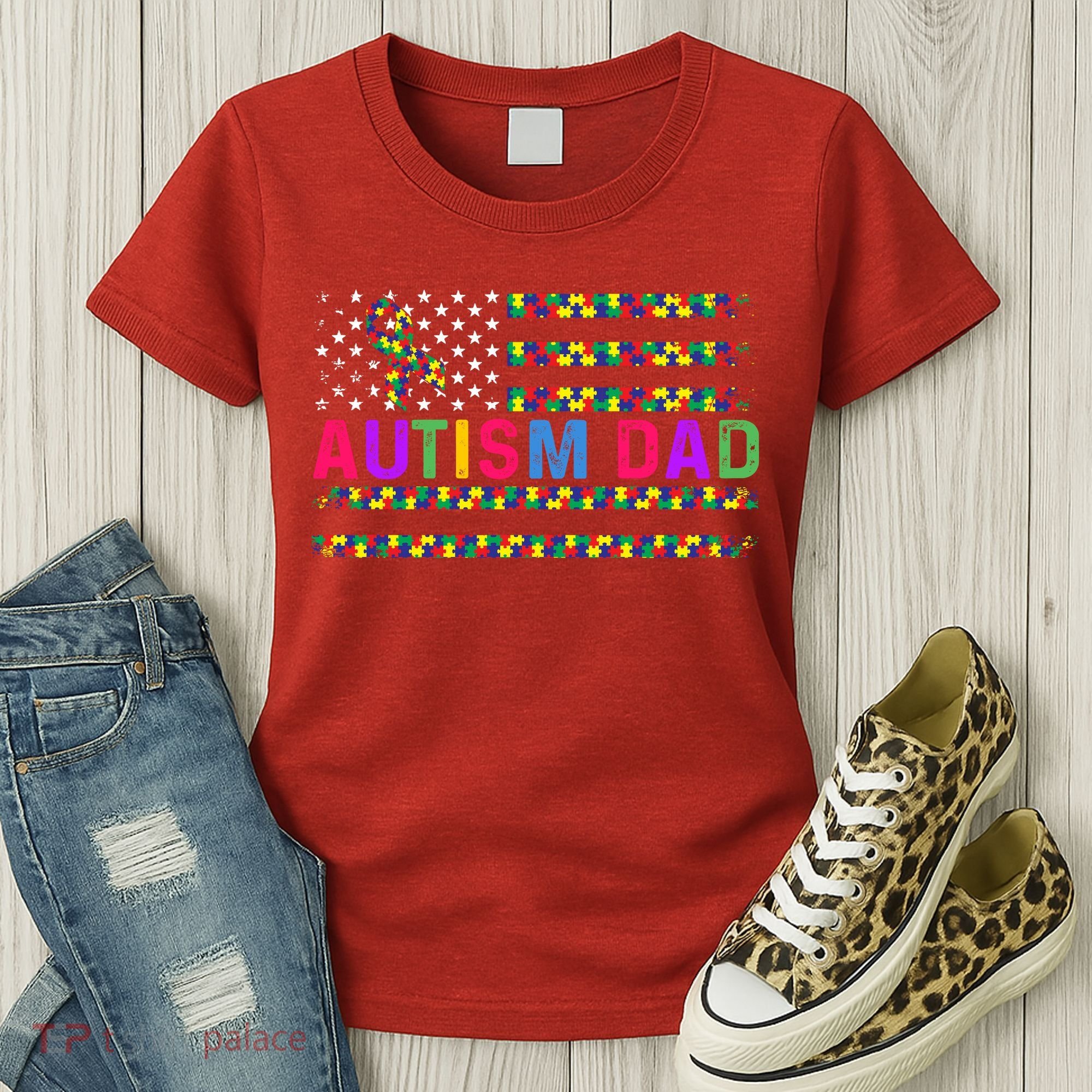Autism Dad Autistic Child Father's Day Slogan Women's T-Shirt