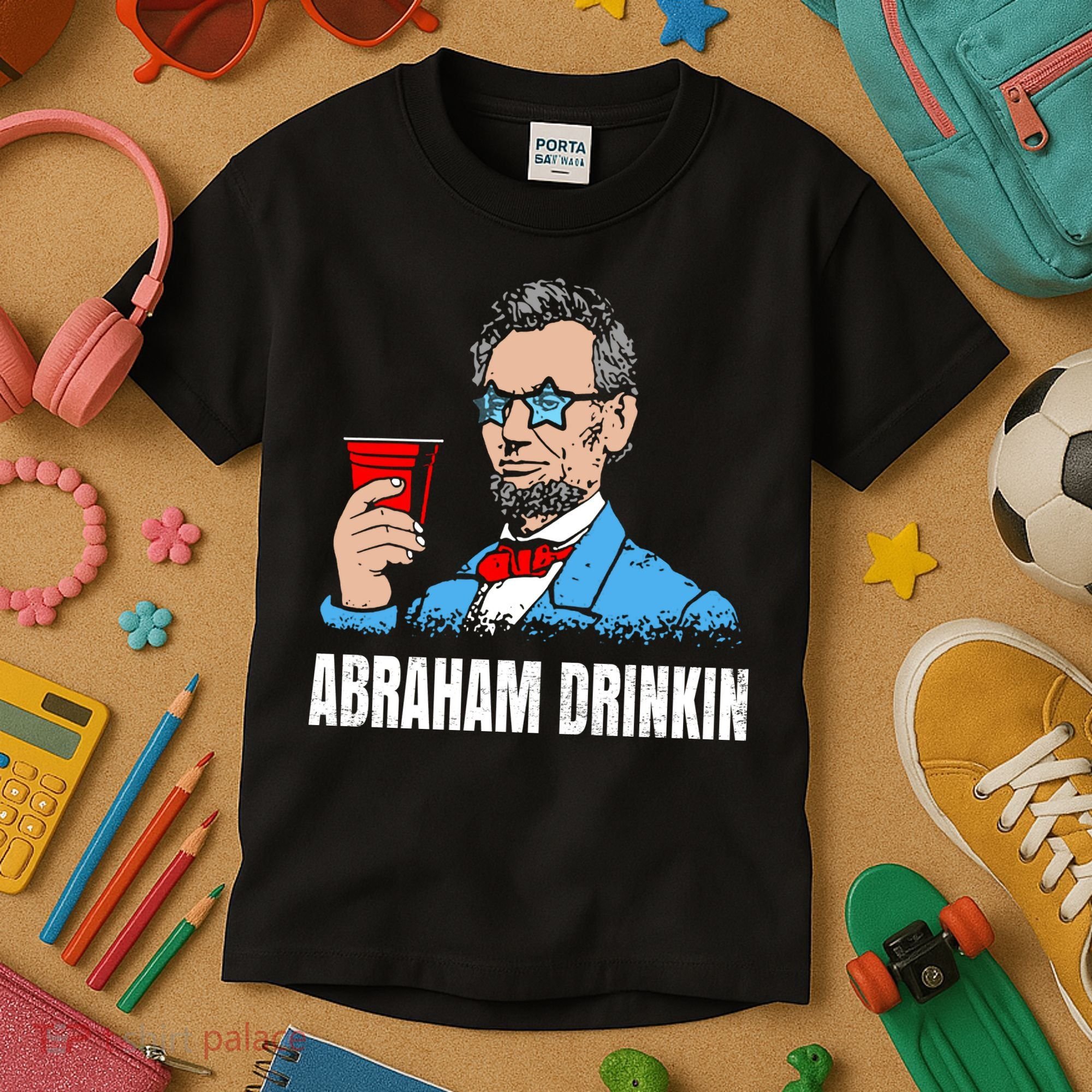 Abraham Drinkin Kids T-Shirt