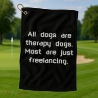 All Dogs Are Therapy Dogs Golf Towel thumb 1