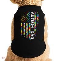 Autism Dad Awareness American Flag USA Doggie Tank thumb 0