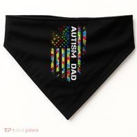 Autism Dad Awareness American Flag USA USA-Made Doggie Bandana thumb 0