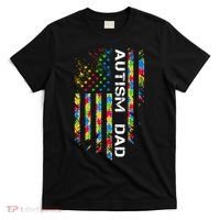 Autism Dad Awareness American Flag USA T-Shirt thumb 0