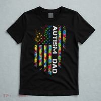 Autism Dad Awareness American Flag USA T-Shirt thumb 5