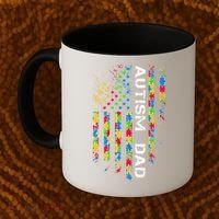 Autism Dad Awareness American Flag USA Coffee Mug thumb 2