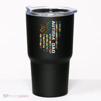 Autism Dad Awareness American Flag USA Tumbler thumb 0