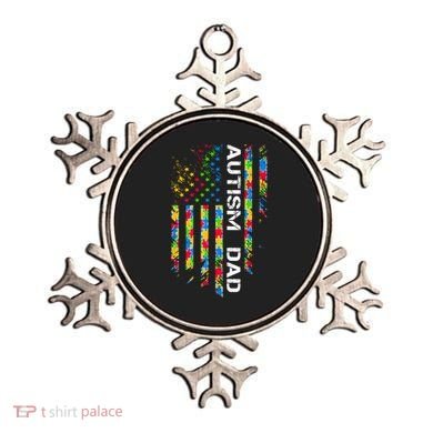 Autism Dad Awareness American Flag USA Ornament