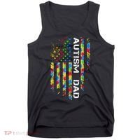 Autism Dad Awareness American Flag USA Tank Top thumb 0