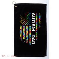 Autism Dad Awareness American Flag USA Golf Towel thumb 0