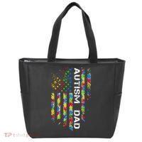 Autism Dad Awareness American Flag USA Tote Bag thumb 0