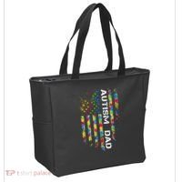 Autism Dad Awareness American Flag USA Tote Bag thumb 2