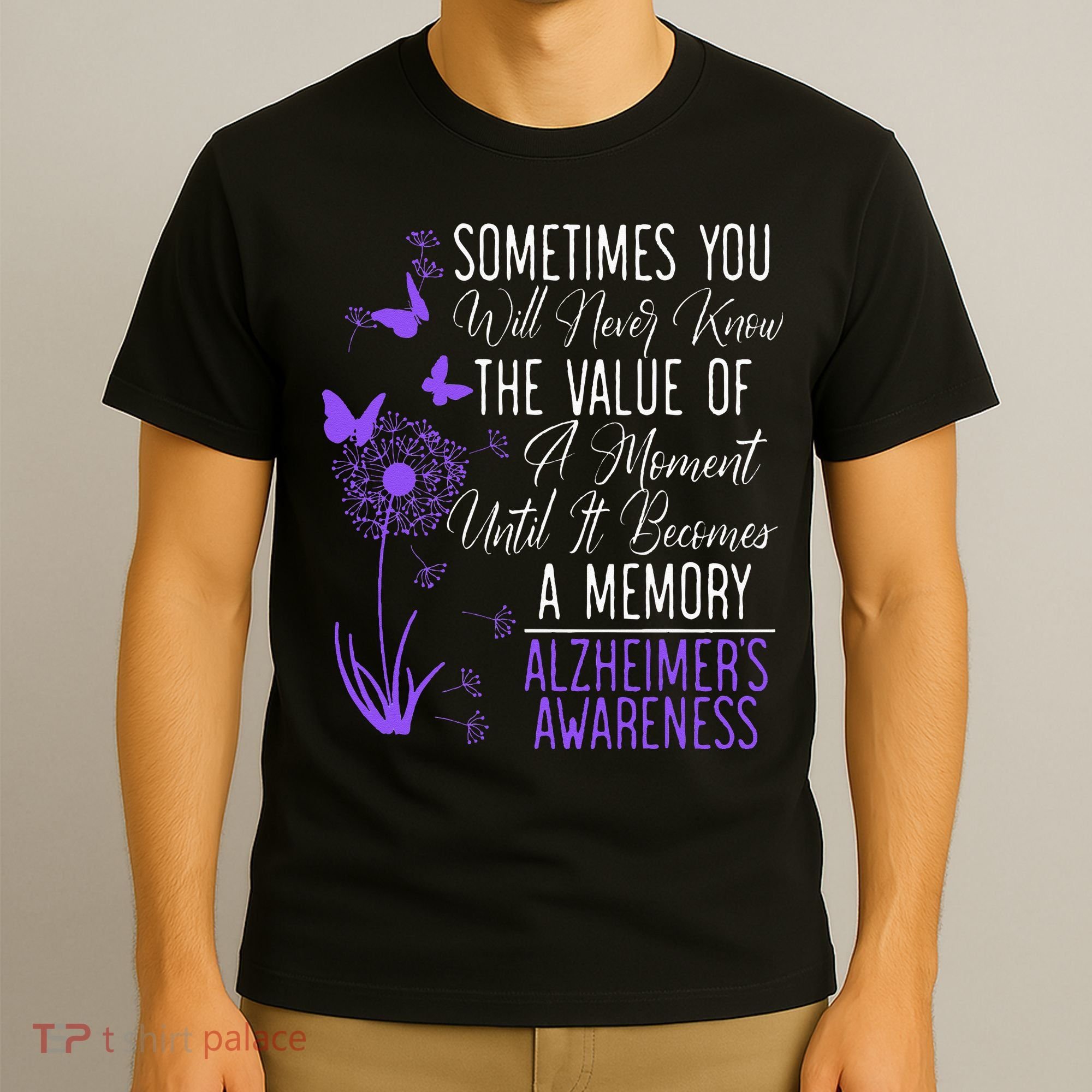 Alzheimers Disease Awareness Dementia I Wear Purple T-Shirt