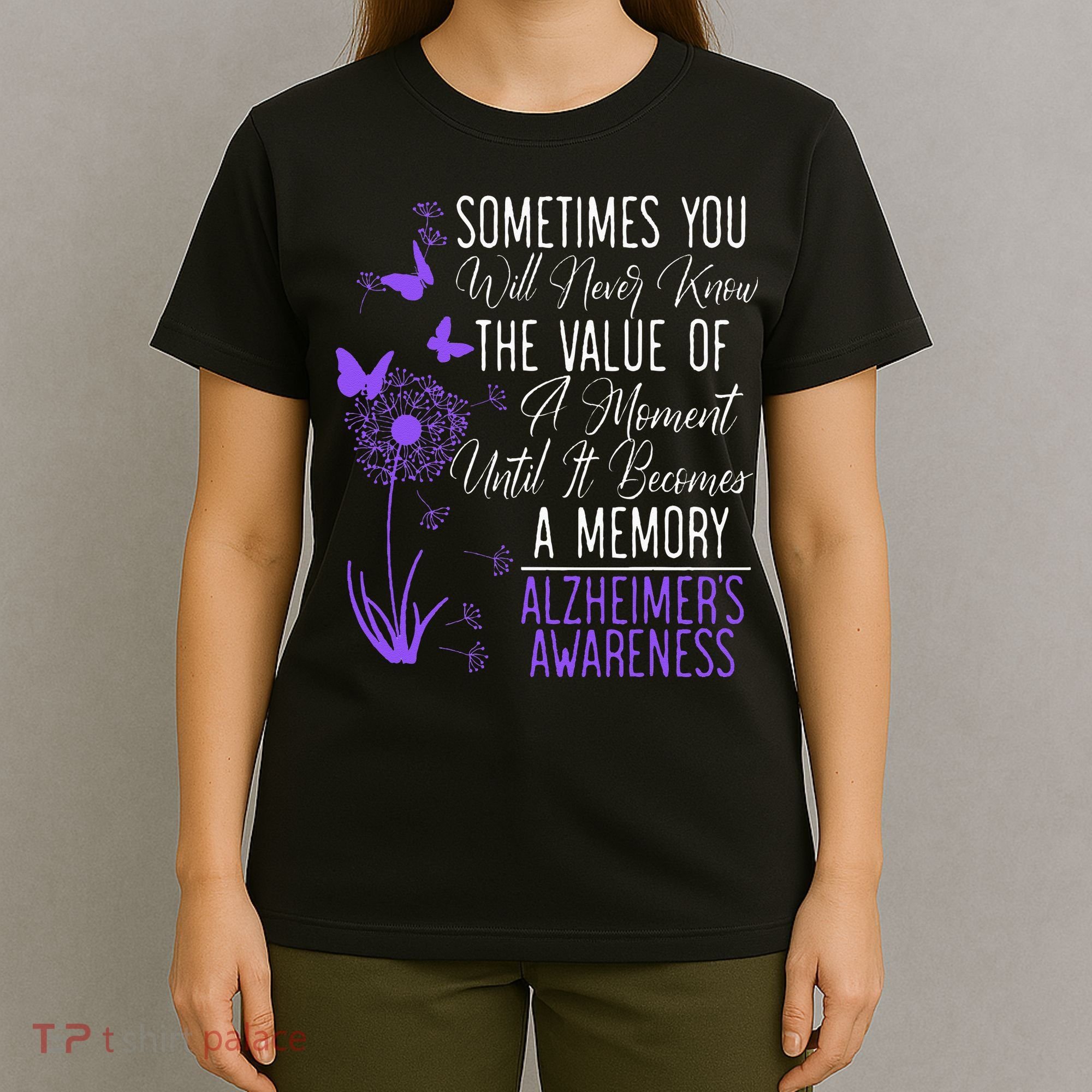 Alzheimers Disease Awareness Dementia I Wear Purple T-Shirt
