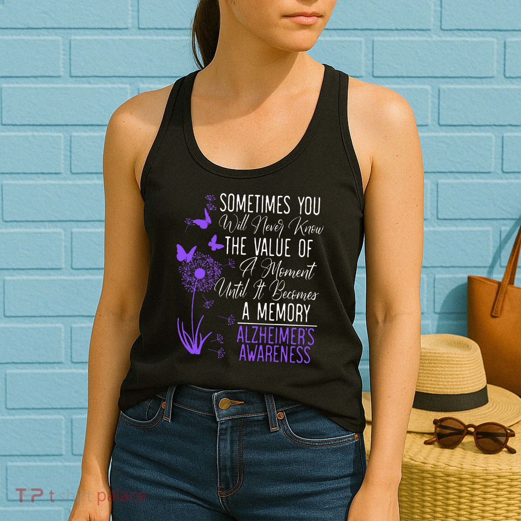Alzheimers Disease Awareness Dementia I Wear Purple Women's Tank Top