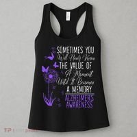 Alzheimers Disease Awareness Dementia I Wear Purple Women's Tank Top thumb 3