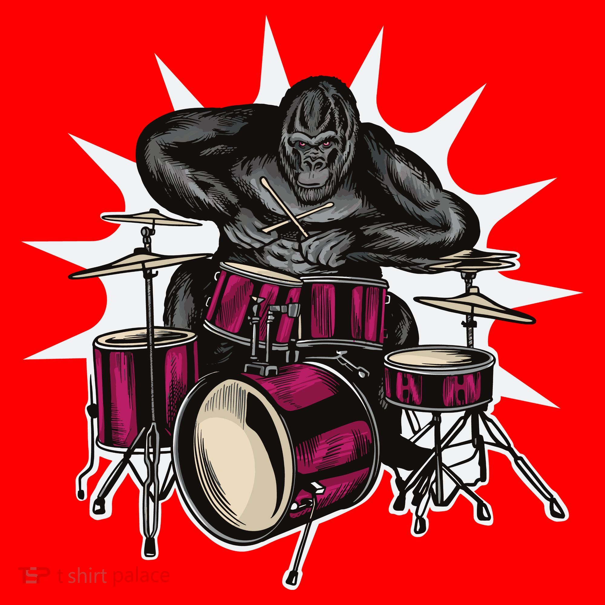 Ape Drummer Santa Hat