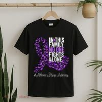 Alzheimers Disease Awareness Month Purple Ribbon T-Shirt thumb 2