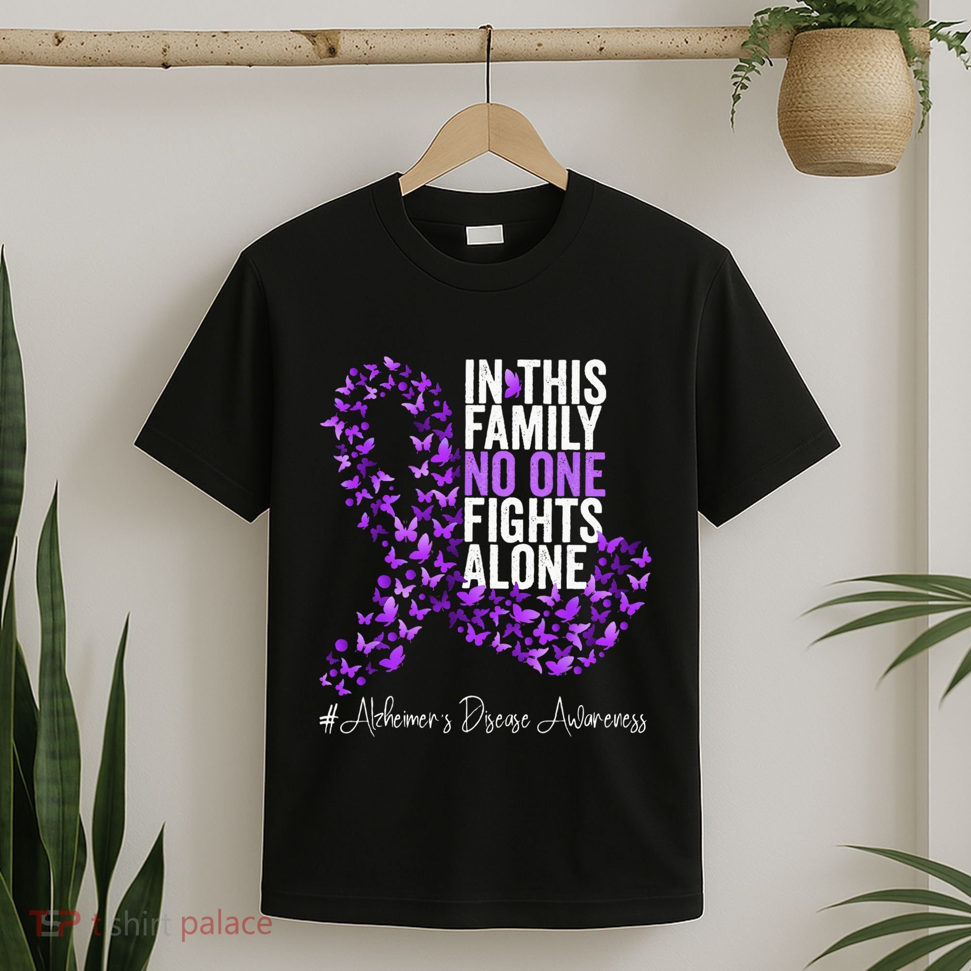 Alzheimers Disease Awareness Month Purple Ribbon T-Shirt