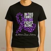 Alzheimers Disease Awareness Month Purple Ribbon T-Shirt thumb 3