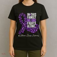 Alzheimers Disease Awareness Month Purple Ribbon T-Shirt thumb 4