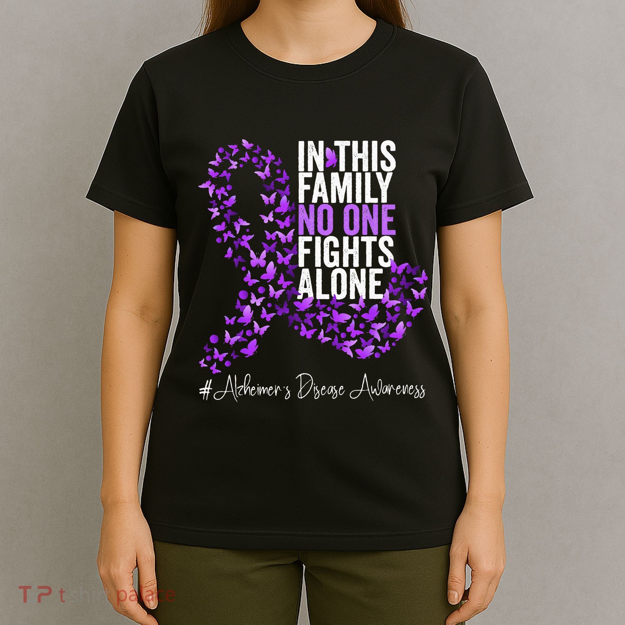 Alzheimers Disease Awareness Month Purple Ribbon T-Shirt