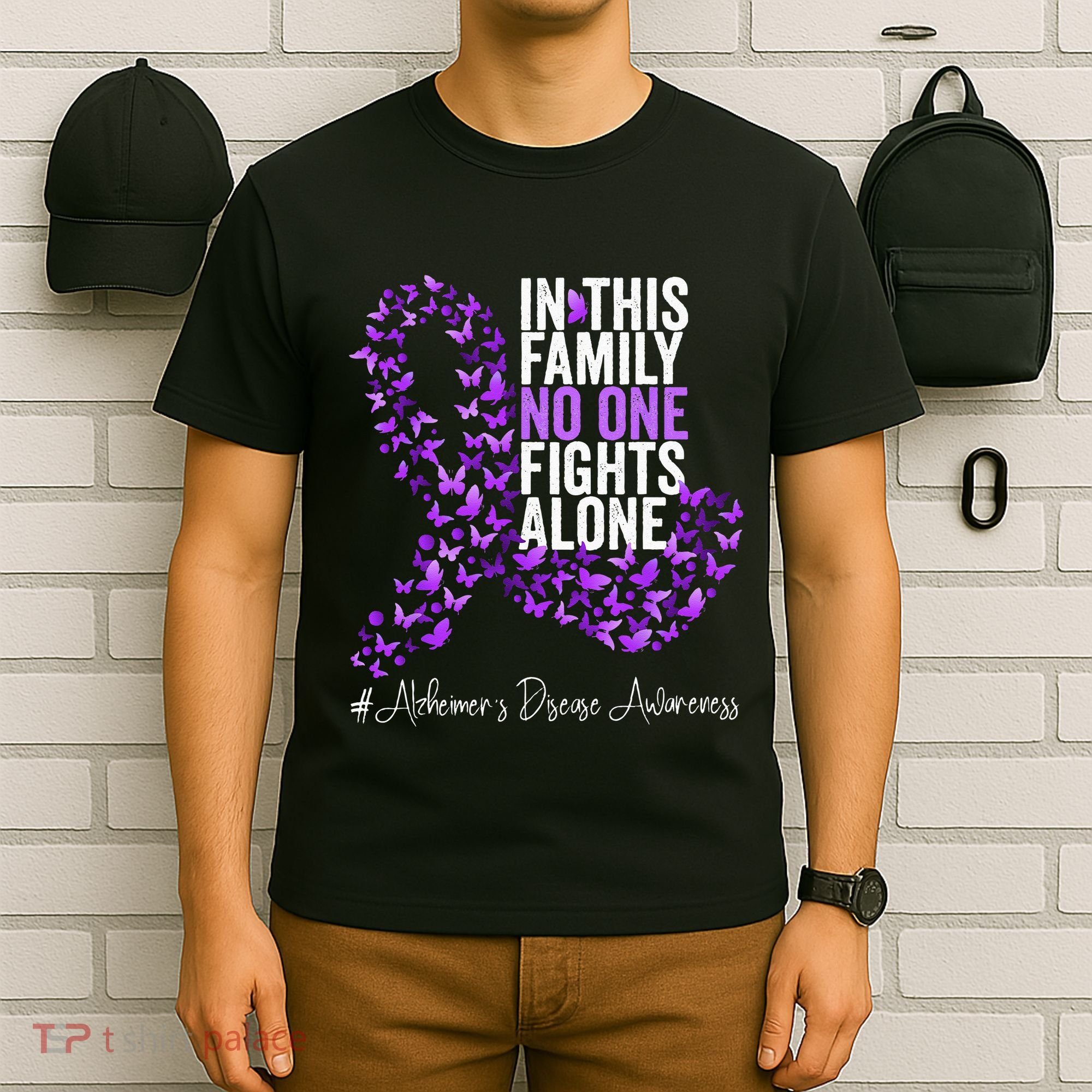 Alzheimers Disease Awareness Month Purple Ribbon T-Shirt