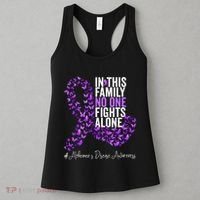 Alzheimers Disease Awareness Month Purple Ribbon Women's Tank Top thumb 3