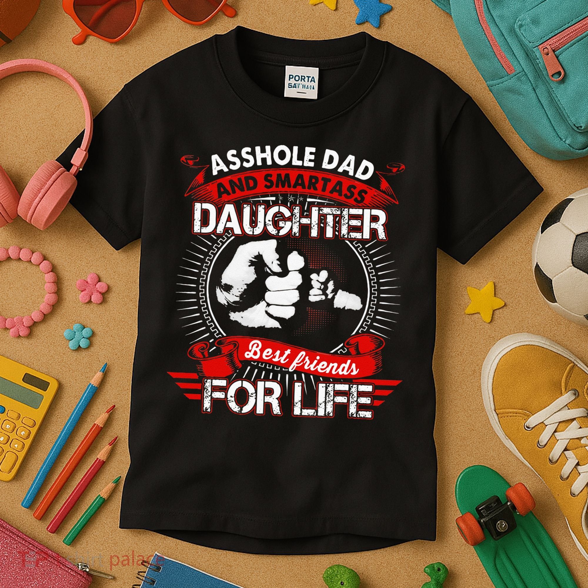 Asshole Dad And Smartass Daughter Best Friend For Life Kids T-Shirt