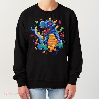 Autism Dinosaur And Puzzle Pieces Women's Sweatshirt