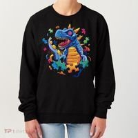 Autism Dinosaur And Puzzle Pieces Women's Sweatshirt thumb 0