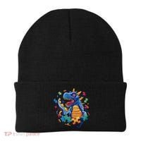 Autism Dinosaur And Puzzle Pieces Beanie thumb 0