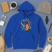 Autism Dinosaur And Puzzle Pieces Hoodie thumb 3