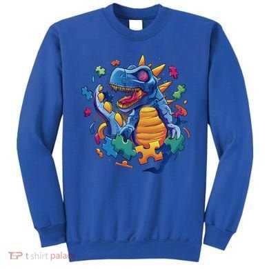 Autism Dinosaur And Puzzle Pieces Sweatshirt