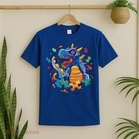 Autism Dinosaur And Puzzle Pieces T-Shirt thumb 2