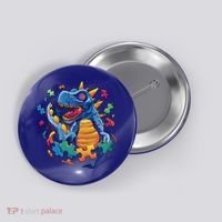 Autism Dinosaur And Puzzle Pieces Button thumb 0
