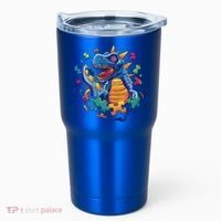 Autism Dinosaur And Puzzle Pieces Tumbler thumb 0