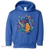 Autism Dinosaur And Puzzle Pieces Toddler Hoodie thumb 0