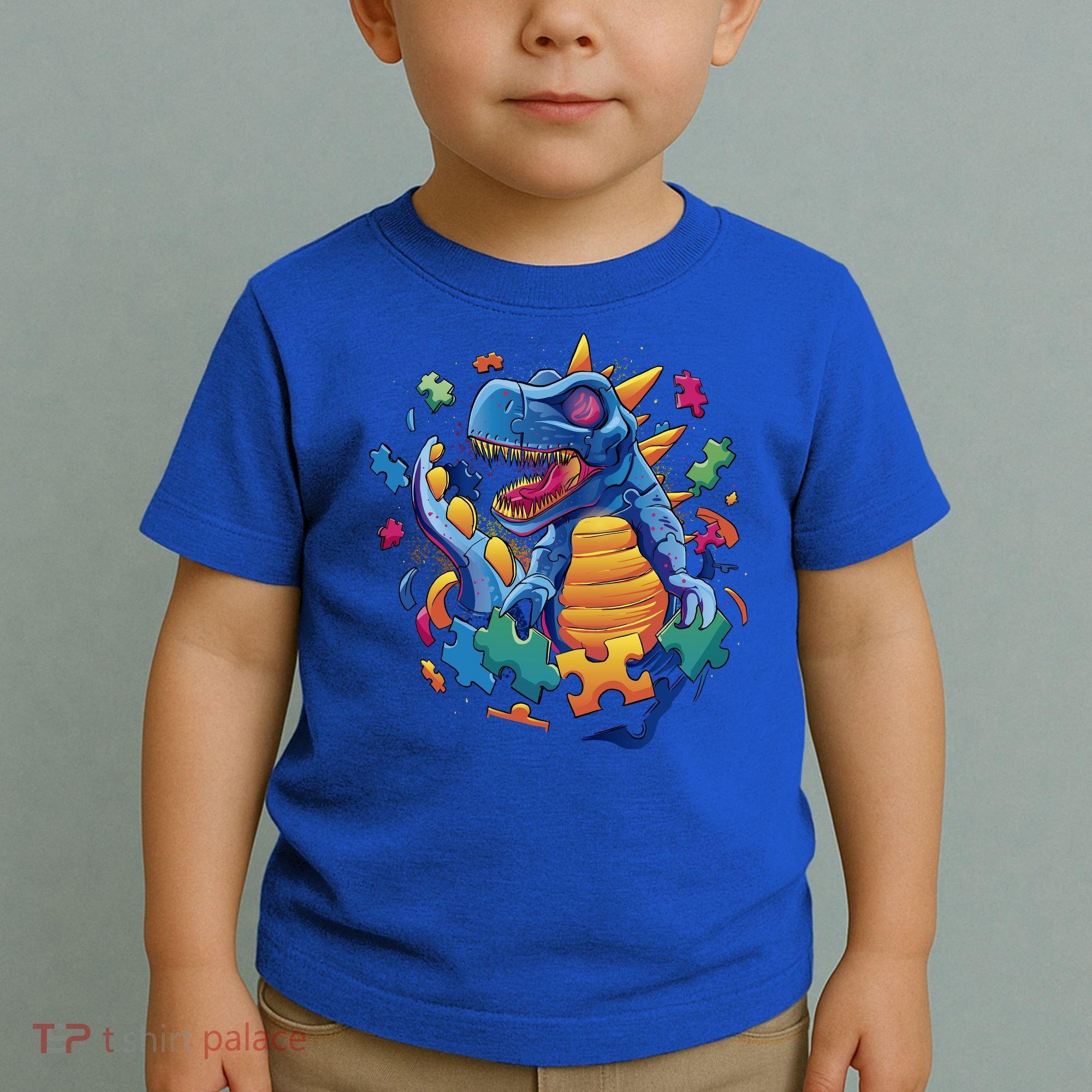 Autism Dinosaur And Puzzle Pieces Toddler T-Shirt